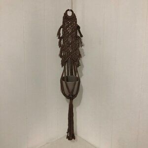 Brown Woven Macrame Plant hanger. NEW.
